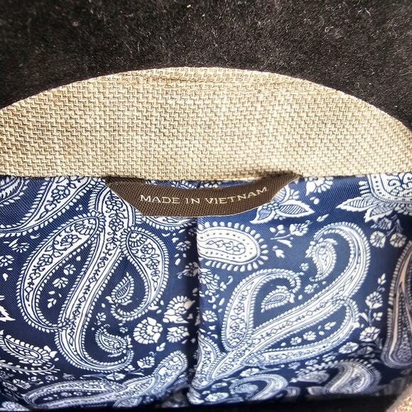 Oak Hill 3XL Linen Blend Blazer Tan Blue Paisley Lining Made in Vietnam - Picture 3 of 5